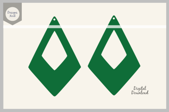 Diamond Drop Earrings Template SVG for Graphics and Crafts