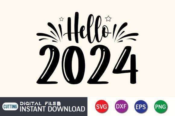 Hello 2024 New Year SVG Graphics