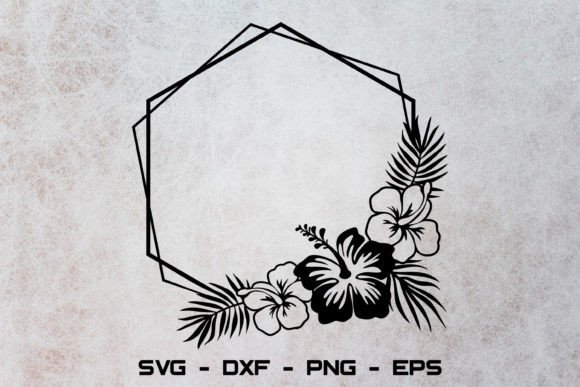 Hexagon Hibiscus Frame Svg: A Versatile Graphic Design Asset for Crafts and Local Businesses