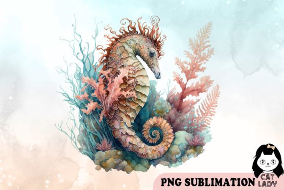 Hippocampus Watercolor Clipart: A Versatile Graphics Freebie for Digital Sellers