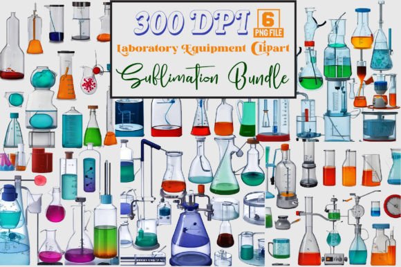 Lab Equipment Clipart Bundle for Graphics and Crafts