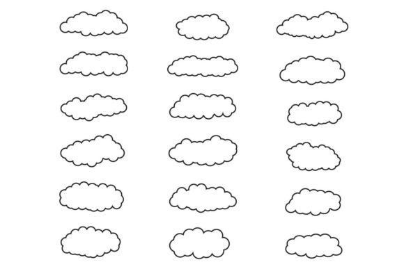 Sky Clouds Vector Set: A Versatile Graphic Design Asset for Crafts and Branding