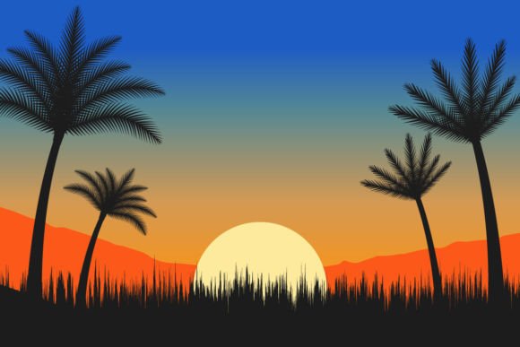 Summer Beach Landscape Vector Background – A Graphics Must-Have for Your Handmade Projects