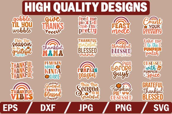 Thanksgiving Sticker Bundle: A Graphic Design Asset for Crafts and Seasonal Projects