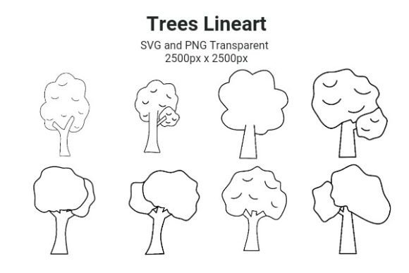 Trees Lineart: Graphics for Freebies