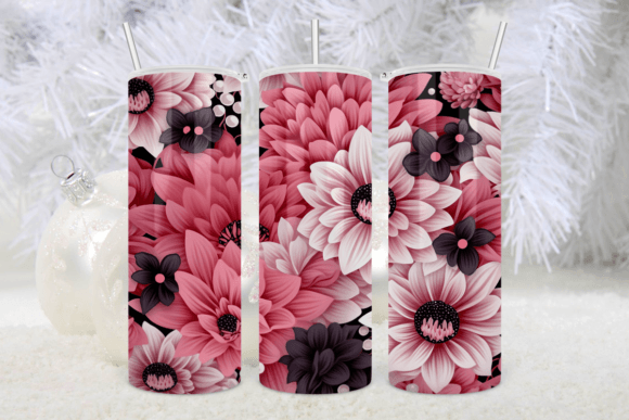 Tumbler Sublimation Valentine Flower Graphics Freebies