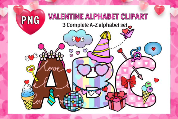 Valentine Alphabet Letters PNG Clipart