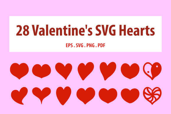 Valentine's Day Hearts SVG Pack: Graphics & Crafts