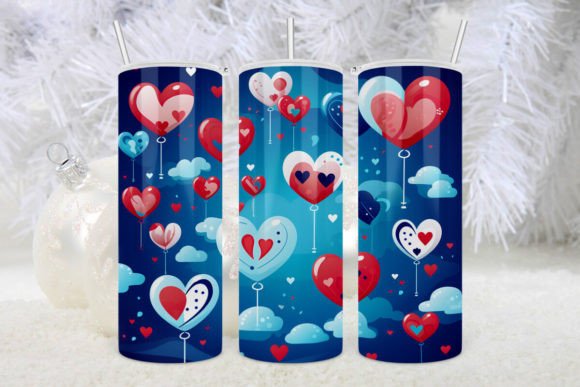 Valentines Hearts Tumbler Retro Hearts Graphics